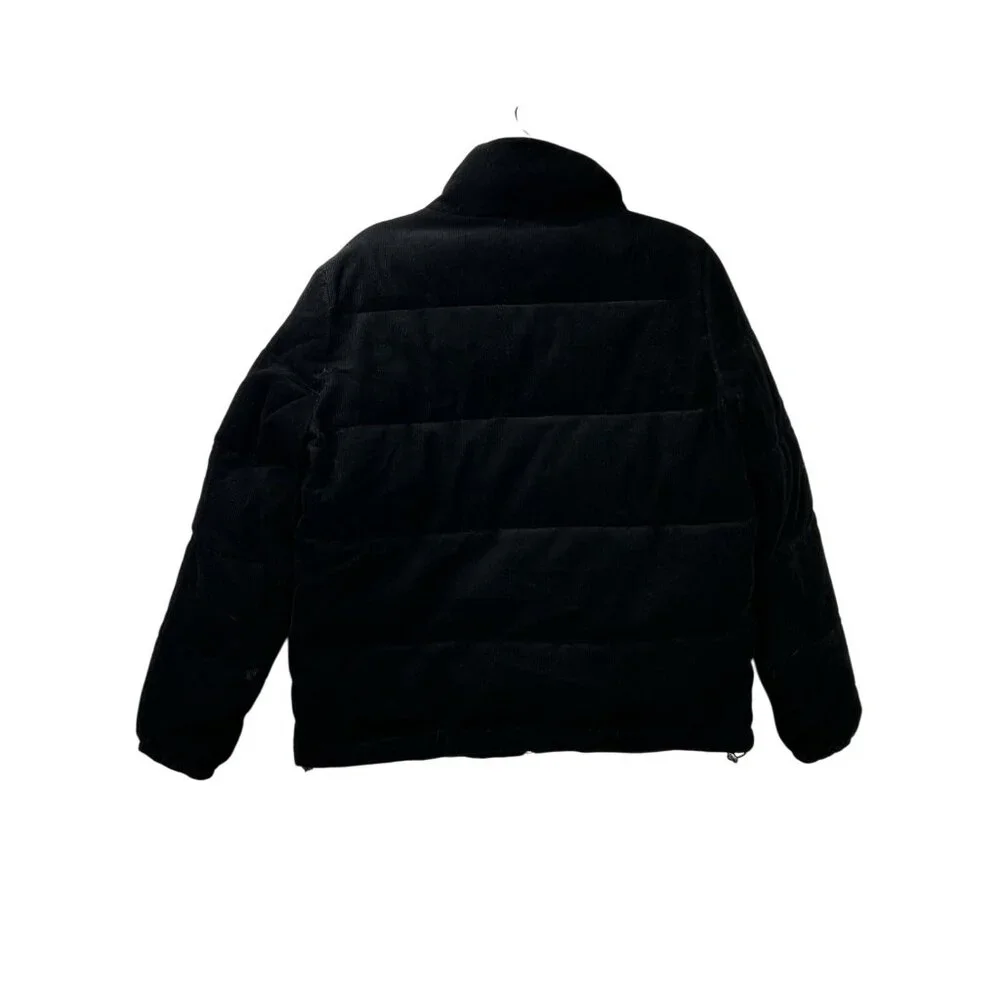 Levi Strauss Women's Size Medium Black Corduroy Puffer Coat Full Zip Lined - Picture 8 of 15